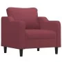 Sillón con taburete tela rojo tinto 60 cm de , Sofás - Ref: Foro24-3201133, Precio: 216,28 €, Descuento: %