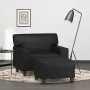 Sillón con taburete cuero sintético negro 60 cm de , Sofás - Ref: Foro24-3201159, Precio: 207,61 €, Descuento: %