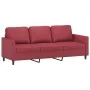 Sofá de 3 plazas con taburete cuero sintético rojo tinto 180 cm de , Sofás - Ref: Foro24-3201125, Precio: 292,54 €, Descuento: %