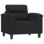 Sillón con taburete cuero sintético negro 60 cm de , Sofás - Ref: Foro24-3201237, Precio: 200,78 €, Descuento: %