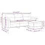 Sofá de 3 plazas y taburete tela microfibra crema 180 cm de , Sofás - Ref: Foro24-3201235, Precio: 386,01 €, Descuento: %