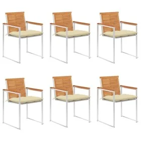 Sillas de jardín y cojines 6 unidades madera maciza de acacia by , Garden chairs - Ref: Foro24-3078514, Price: 734,13 €, Disc...