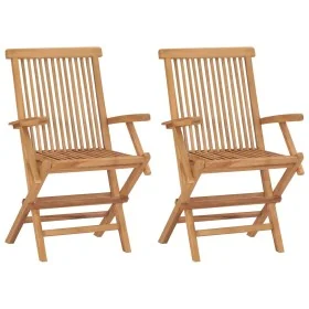 Sillas de jardín plegables 2 unidades madera maciza de teca de , Sillas de jardín - Ref: Foro24-315443, Precio: 158,59 €, Des...