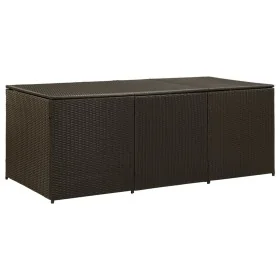 Caja de almacenaje jardín ratán sintético marrón 180x90x70 cm de , Cajas de almacenaje para exteriores - Ref: Foro24-46478, P...