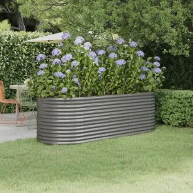 Jardinera arriate acero recubrimiento polvo gris 224x80x68 cm de , Maceteros y jardineras - Ref: Foro24-318954, Precio: 80,95...