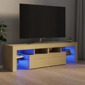 Mueble de TV con luces LED color roble Sonoma 140x36,5x40 cm de , Muebles TV - Ref: Foro24-804367, Precio: 115,26 €, Descuent...