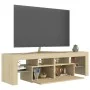 Mueble de TV con luces LED color roble Sonoma 140x36,5x40 cm de , Muebles TV - Ref: Foro24-804367, Precio: 115,26 €, Descuent...