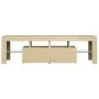 Mueble de TV con luces LED color roble Sonoma 140x36,5x40 cm de , Muebles TV - Ref: Foro24-804367, Precio: 115,26 €, Descuent...