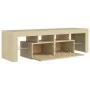 Mueble de TV con luces LED color roble Sonoma 140x36,5x40 cm de , Muebles TV - Ref: Foro24-804367, Precio: 115,26 €, Descuent...