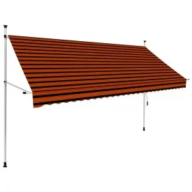 Toldo manual retráctil naranja y marrón 300 cm de , Toldos - Ref: Foro24-145838, Precio: 85,60 €, Descuento: %