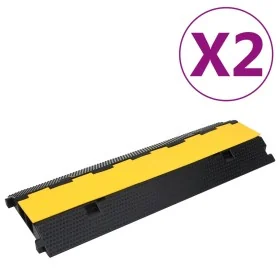 Rampas protectoras de cables con 2 canales 2 uds goma 100 cm de , Señales de carretera y tráfico - Ref: Foro24-150968, Precio...