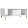 Mesa de centro madera contrachapada blanco brillo 90x50x36,5 cm de , Mesas de centro - Ref: Foro24-821062, Precio: 49,21 €, D...