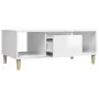 Mesa de centro madera contrachapada blanco brillo 90x50x36,5 cm de , Mesas de centro - Ref: Foro24-821062, Precio: 49,21 €, D...