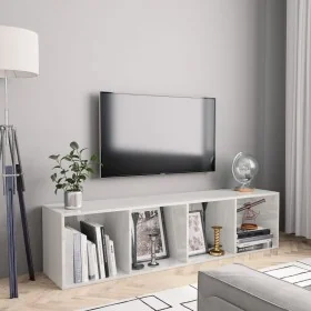 Estantería/mueble de TV blanco brillo 143x30x36 cm de , Estantes y estanterías - Ref: Foro24-800267, Precio: 77,77 €, Descuen...