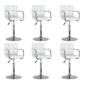Sillas de comedor giratorias 6 unidades cuero sintético blanco de , Sillas de comedor - Ref: Foro24-3087896, Precio: 364,66 €...