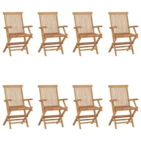 Sillas de jardín plegables 8 unidades madera maciza de teca de , Sillas de jardín - Ref: Foro24-3096595, Precio: 529,34 €, De...