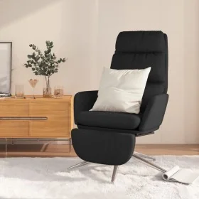 Sillón de relax con reposapiés tela negro de , Sillones - Ref: Foro24-3097530, Precio: 137,89 €, Descuento: %