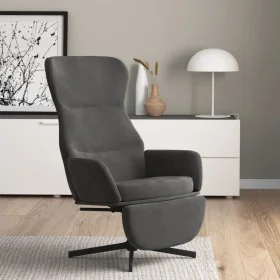 Sillón de relax con reposapiés terciopelo gris oscuro by , Armchairs - Ref: Foro24-3097496, Price: 119,21 €, Discount: %