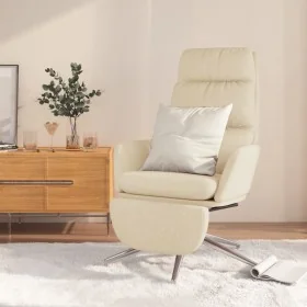 Sillón de relax con reposapiés tela color crema de , Sillones - Ref: Foro24-3097526, Precio: 126,43 €, Descuento: %