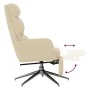 Sillón de relax con reposapiés tela color crema de , Sillones - Ref: Foro24-3097526, Precio: 126,43 €, Descuento: %