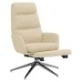 Sillón de relax con reposapiés tela color crema de , Sillones - Ref: Foro24-3097526, Precio: 126,43 €, Descuento: %
