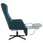 Sillón de relax con reposapiés terciopelo azul de , Sillones - Ref: Foro24-3097505, Precio: 118,86 €, Descuento: %