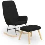Sillón mecedora con taburete tela negro de , Mecedoras - Ref: Foro24-3097710, Precio: 138,71 €, Descuento: %