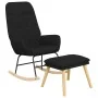 Sillón mecedora con taburete tela negro de , Mecedoras - Ref: Foro24-3097710, Precio: 138,71 €, Descuento: %