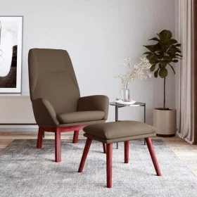 Sillón de relax con taburete de tela gris taupé de , Sillones - Ref: Foro24-3097880, Precio: 142,53 €, Descuento: %