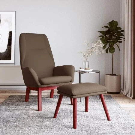 Sillón de relax con taburete de tela gris taupé de , Sillones - Ref: Foro24-3097880, Precio: 142,53 €, Descuento: %