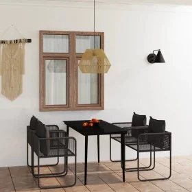 Juego de comedor para jardín 5 piezas negro de , Conjuntos de jardín - Ref: Foro24-3099085, Precio: 414,95 €, Descuento: %