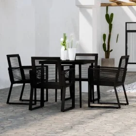 Juego de comedor de jardín 5 piezas negro de , Conjuntos de jardín - Ref: Foro24-3099156, Precio: 387,61 €, Descuento: %