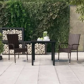 Juego de comedor de jardín 3 piezas marrón y negro de , Conjuntos de jardín - Ref: Foro24-3099383, Precio: 190,15 €, Descuent...