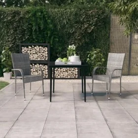 Juego de comedor de jardín 3 piezas gris y negro de , Conjuntos de jardín - Ref: Foro24-3099407, Precio: 205,92 €, Descuento: %