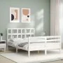 Weißer Massivholzbettrahmen mit Kopfteil 120x200 cm von vidaXL, Betten und Lattenroste - Ref: Foro24-3194827, Preis: 123,57 €...