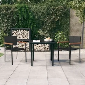 Juego de comedor de jardín 3 piezas negro de , Conjuntos de jardín - Ref: Foro24-3099413, Precio: 196,46 €, Descuento: %