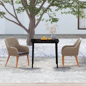 Juego de comedor de jardín 3 piezas con cojines marrón de , Conjuntos de jardín - Ref: Foro24-3099523, Precio: 330,60 €, Desc...