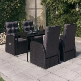 Juego de comedor de jardín 5 piezas con cojines negro de , Conjuntos de jardín - Ref: Foro24-3099493, Precio: 737,88 €, Descu...