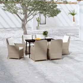 Juego de comedor de jardín 7 piezas marrón de , Conjuntos de jardín - Ref: Foro24-3099568, Precio: 880,67 €, Descuento: %