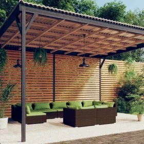 Set muebles de jardín 9 piezas y cojines ratán sintético marrón de , Conjuntos de jardín - Ref: Foro24-3102060, Precio: 1,00 ...