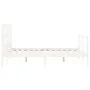 Weißer Massivholzbettrahmen mit Kopfteil 120x200 cm von vidaXL, Betten und Lattenroste - Ref: Foro24-3194827, Preis: 123,57 €...