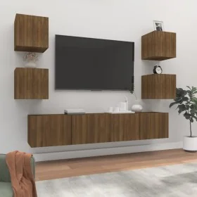 Set de muebles para TV 6 pzas madera contrachapada roble marrón de , Muebles TV - Ref: Foro24-3114261, Precio: 151,04 €, Desc...