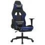 Silla gaming con reposapiés cuero sintético negro azul de , Sillones para videojuegos - Ref: Foro24-3143699, Precio: 124,24 €...