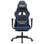 Silla gaming con reposapiés cuero sintético negro azul de , Sillones para videojuegos - Ref: Foro24-3143699, Precio: 124,24 €...