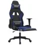 Silla gaming con reposapiés cuero sintético negro azul de , Sillones para videojuegos - Ref: Foro24-3143699, Precio: 124,24 €...