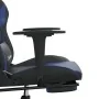 Silla gaming con reposapiés cuero sintético negro azul de , Sillones para videojuegos - Ref: Foro24-3143699, Precio: 124,24 €...