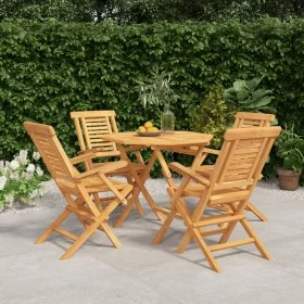 Juego de comedor para jardín 5 piezas madera maciza de teca de , Conjuntos de jardín - Ref: Foro24-3155026, Precio: 437,29 €,...