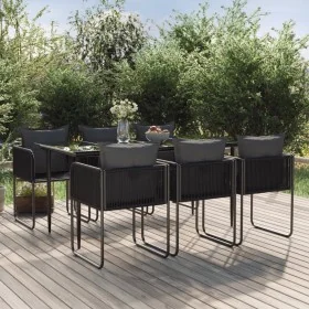 Juego de comedor para jardín 7 piezas negro de , Conjuntos de jardín - Ref: Foro24-3156501, Precio: 544,22 €, Descuento: %