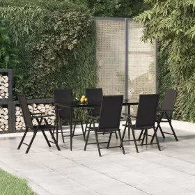 Juego de comedor de jardín 7 piezas ratán sintético negro de , Conjuntos de jardín - Ref: Foro24-3156517, Precio: 532,18 €, D...