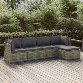 Set de muebles de jardín 5 pzas y cojines ratán sintético gris de , Conjuntos de jardín - Ref: Foro24-3157319, Precio: 452,70...